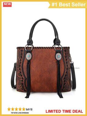 Western Floral Tooled Tote Bag Concho Crossbody Satchel Purse